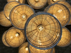 black wicker ceiling lamps