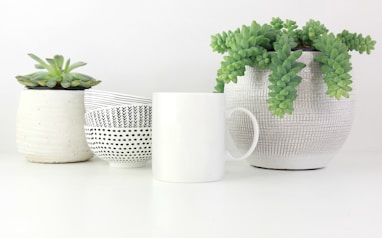 white ceramic cup on white surface