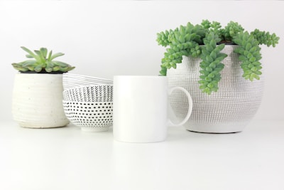 white ceramic cup on white surface