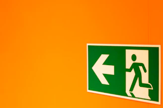 green and white signage