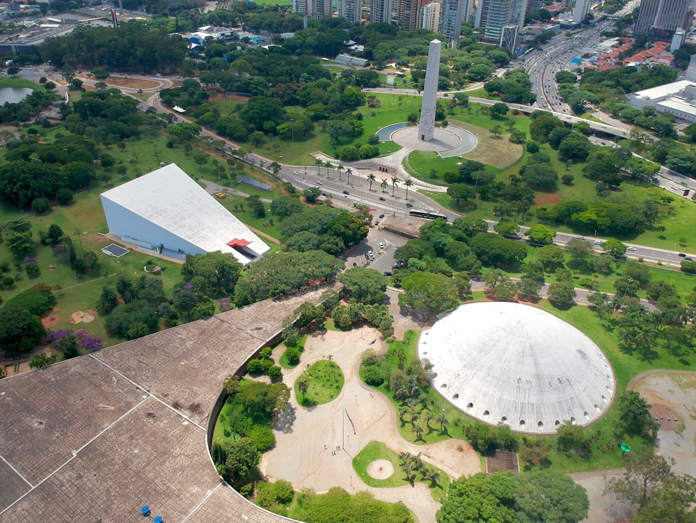 aerial photography of white dome building during daytime