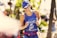 woman wearing blue tank top