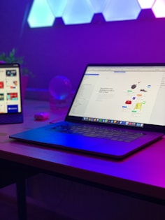 Laptop displaying a digital marketing dashboard for web design and e-commerce solutions