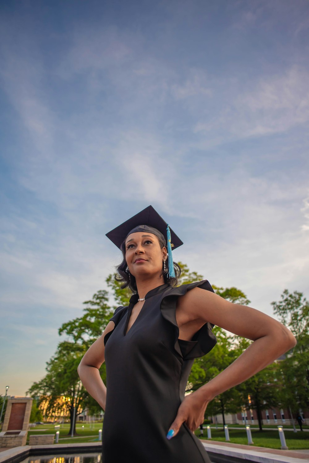 woman wearing mortarboard