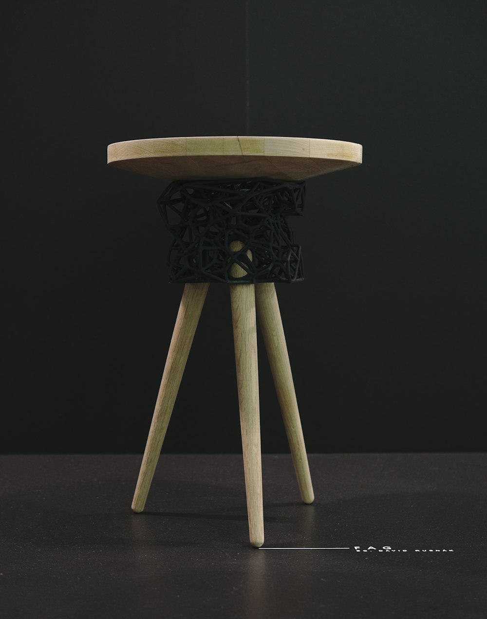 round brown wooden stool