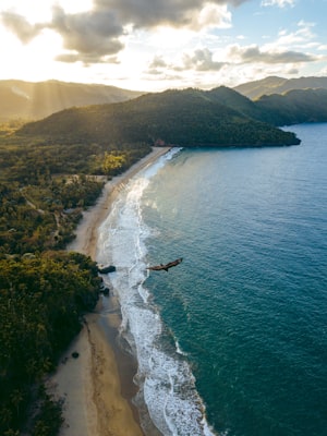 Aerial perspective of brown eagle soaring above coastal waters in the Dominican Republic — photo by Juanca Paulino on Unsplash