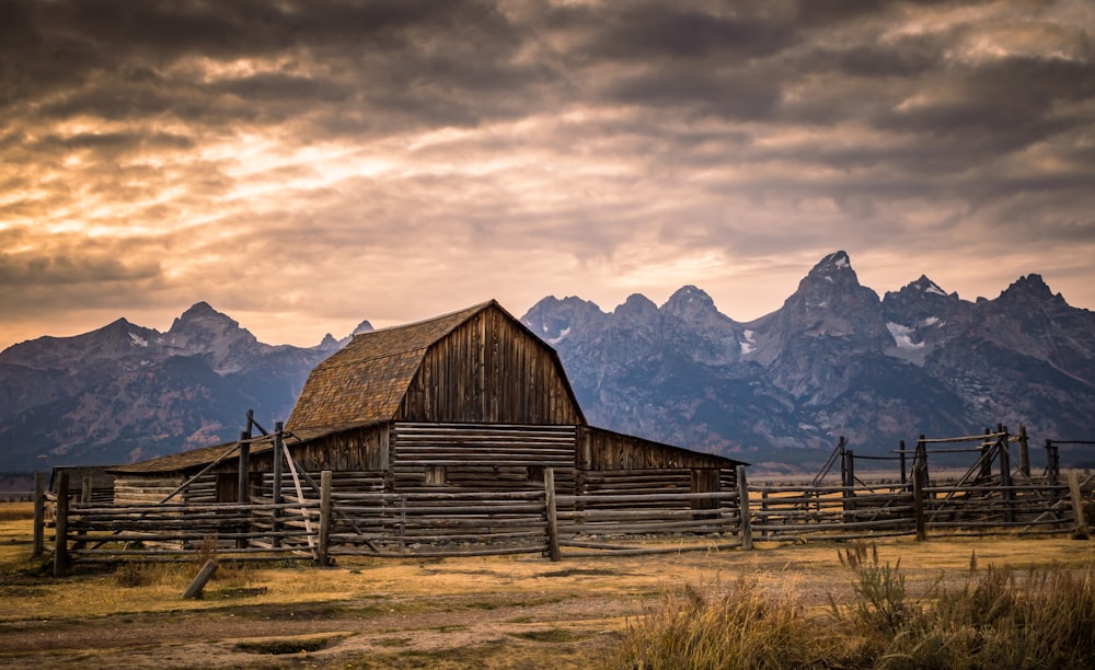 brown wooden barn