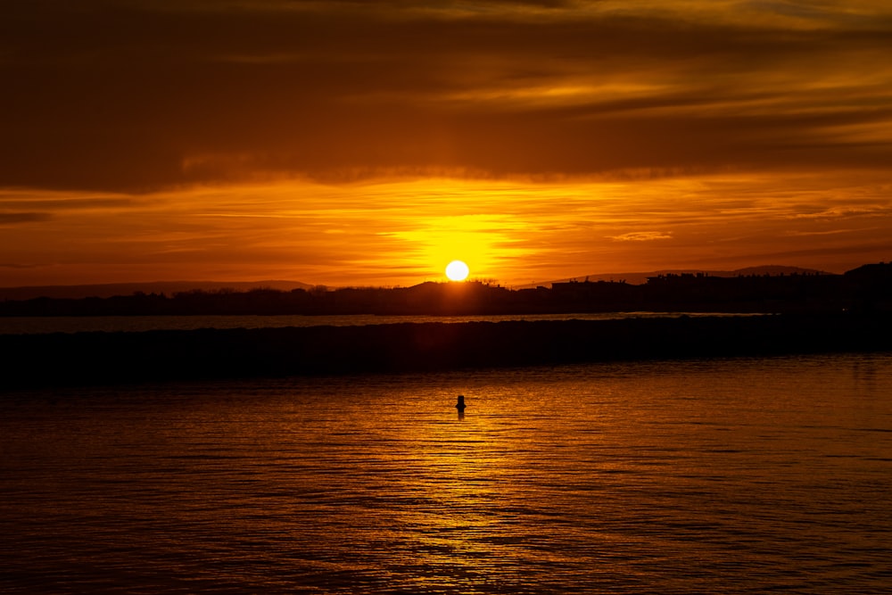 body of water during golden hour