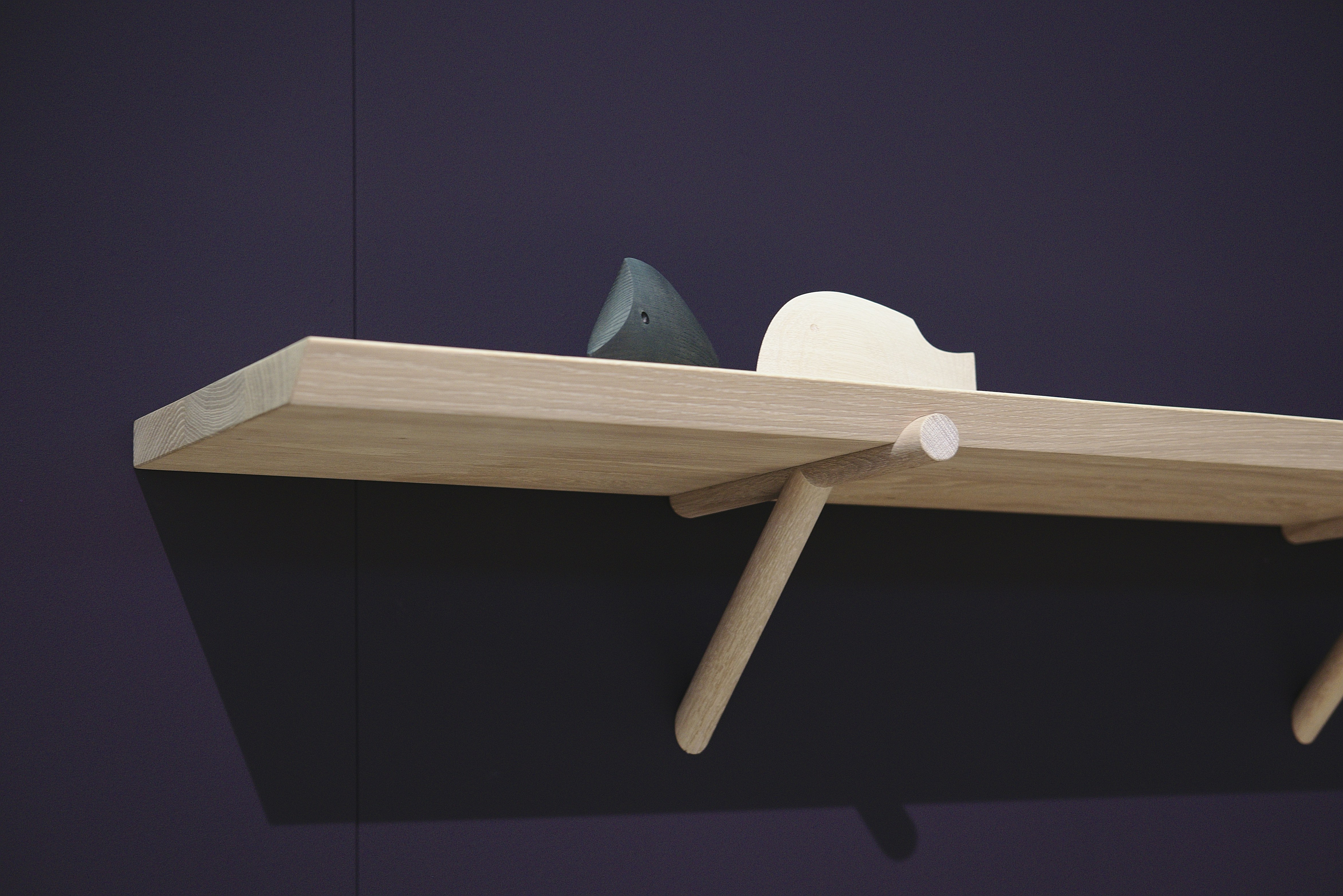 brown wooden floating shelf