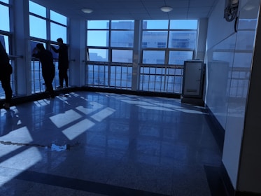 Interior of a freshly cleaned apartment with shining floors and spotless windows.