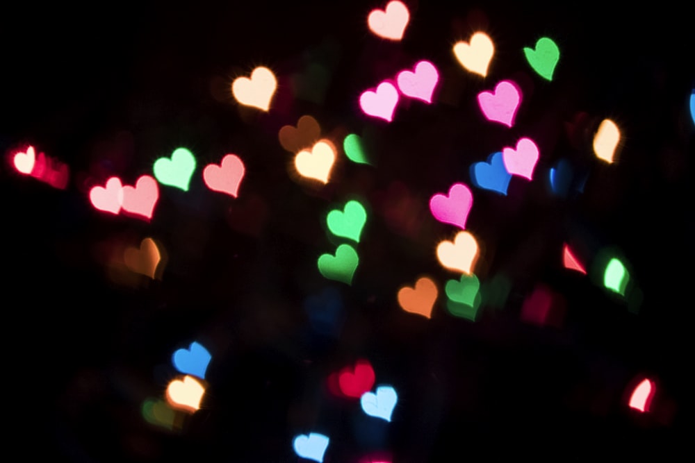 assorted-color hearts LED lights