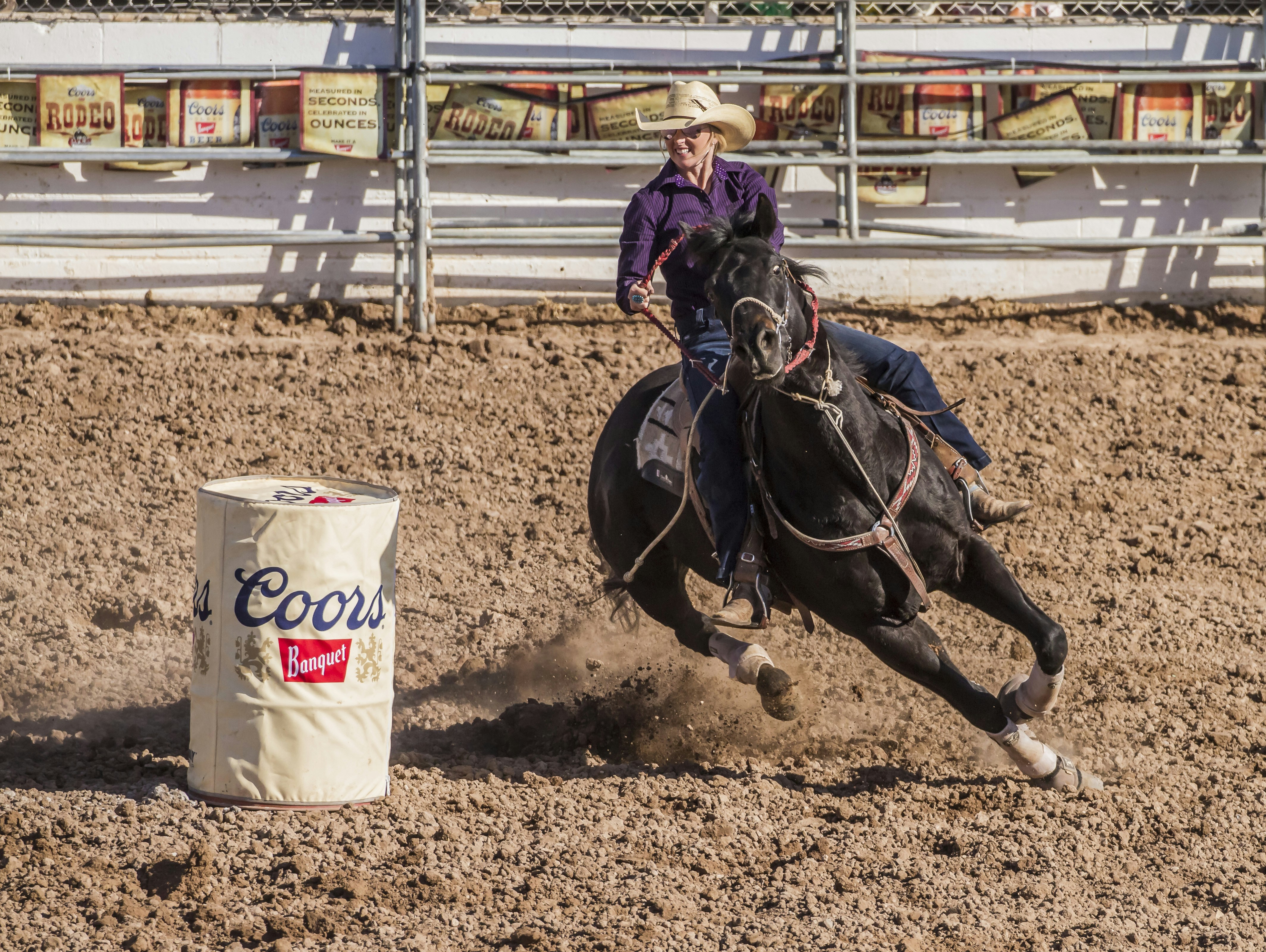 Women compete in the barrel racing event at rodeos, a skill requiring great skill, control, power, and a strong body. International Women’s Day