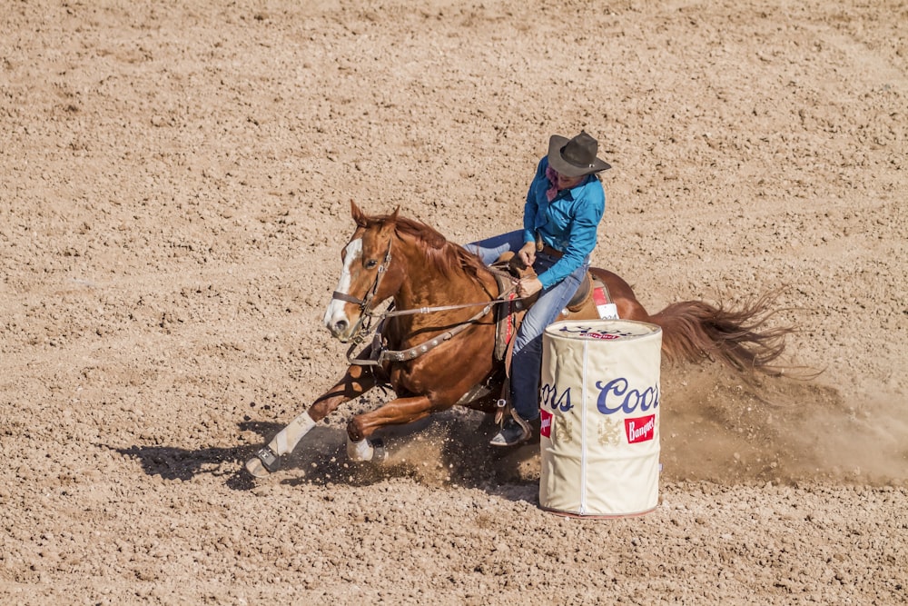 man riding horse