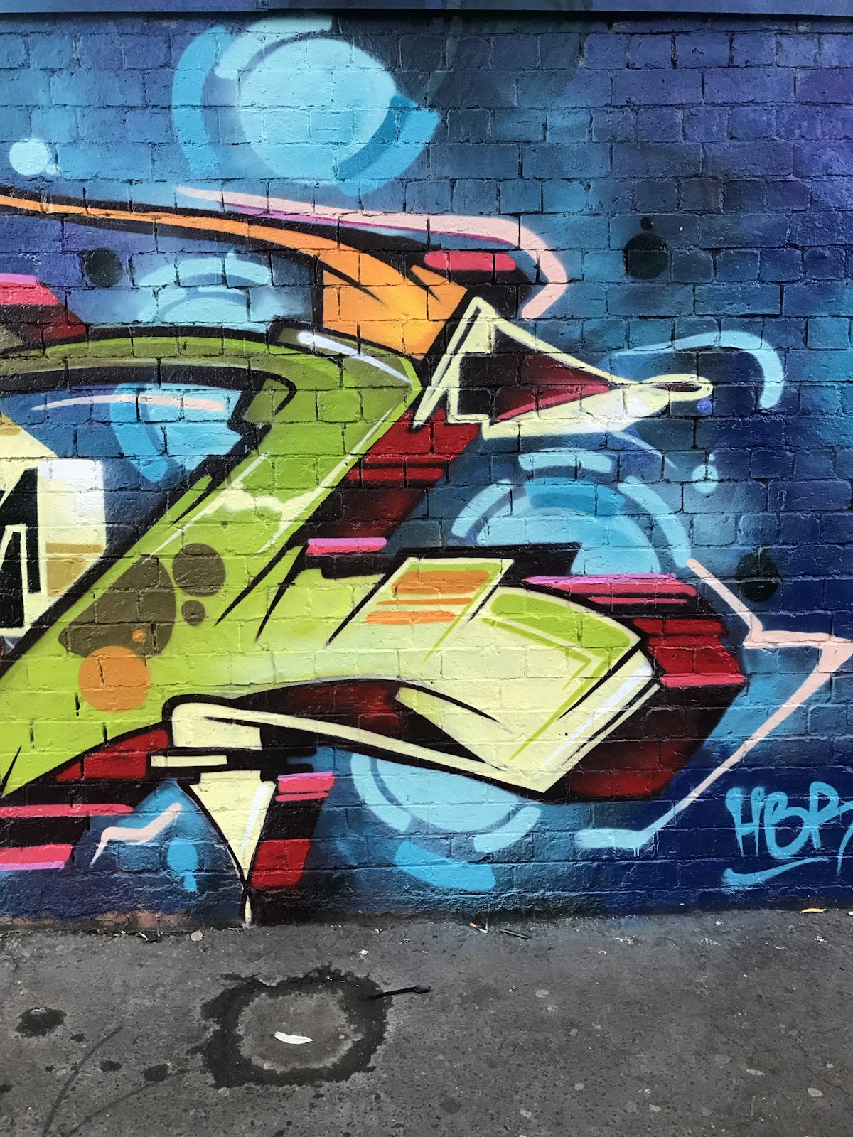 Colourful street-art wall in the Black Country, the West Midlands region that includes Dudley borough