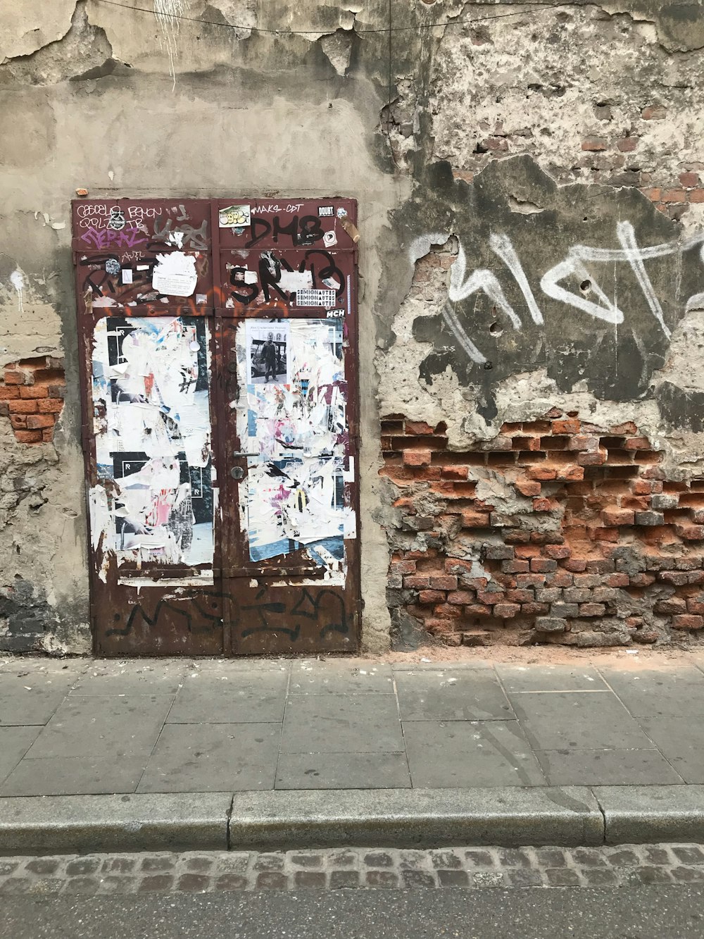 closed red metal door