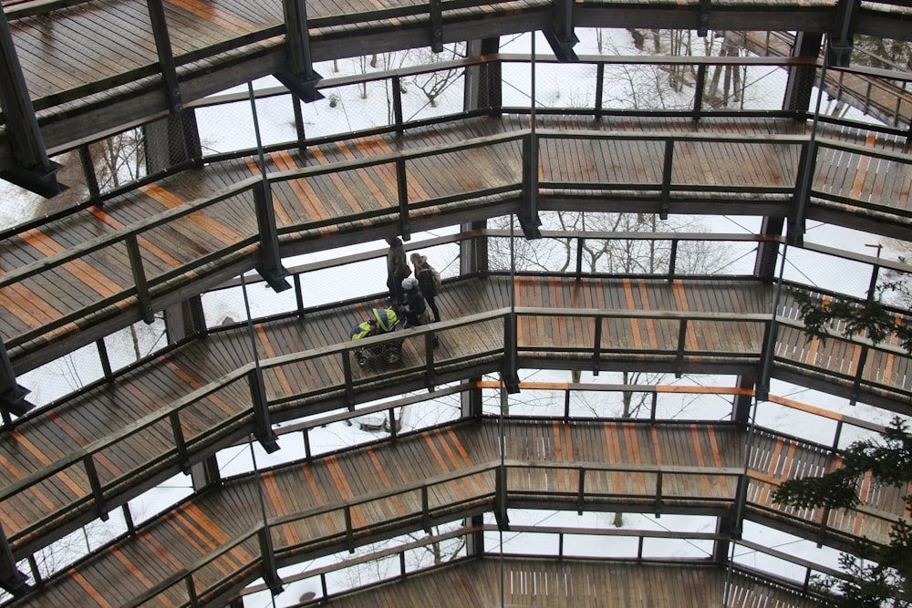 aerial view photography of layered balcony