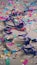 ribbons and confetti on floor\
