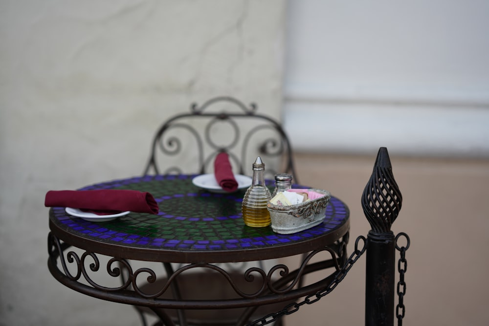 selective focus photography of two ceramic plates on table