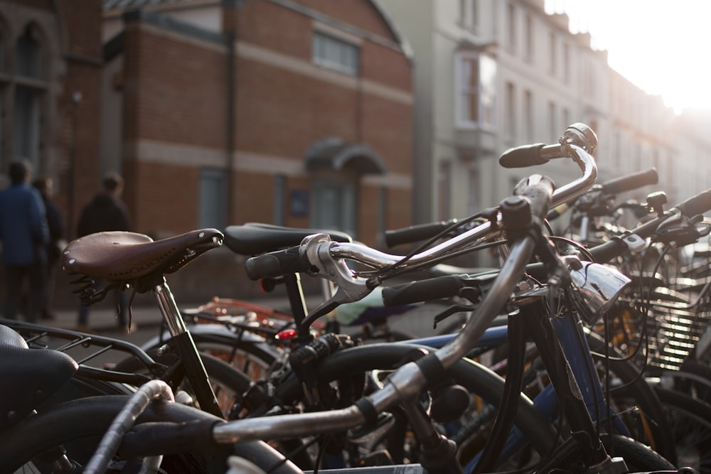 pile of bicycles