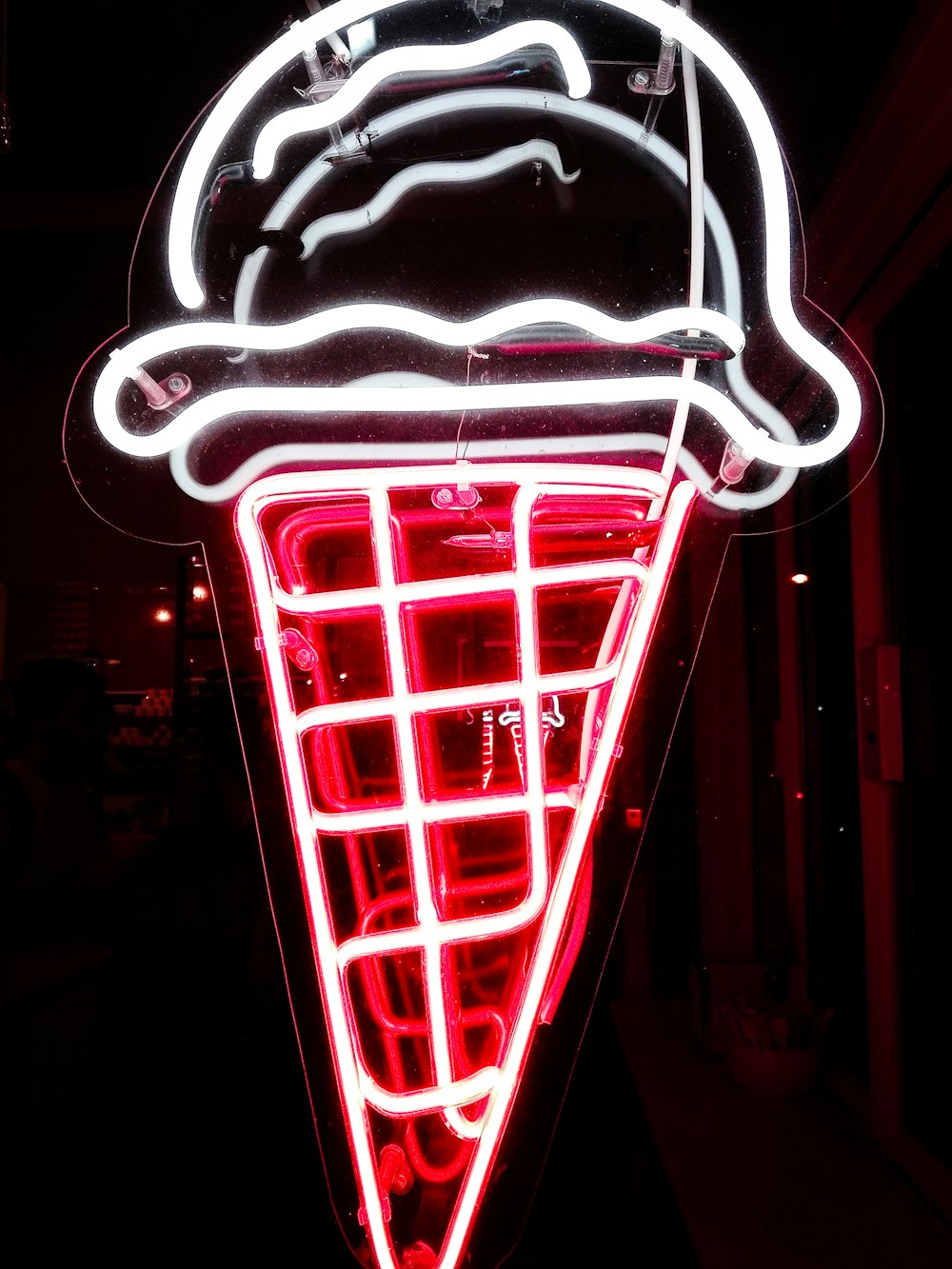 ice cream neon signage