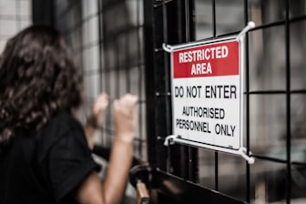 Restricted Area sign at the cyclone fence