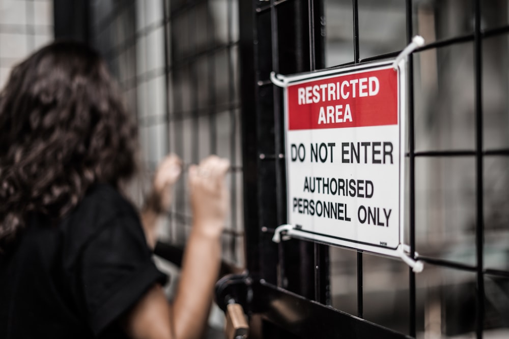 Restricted Area sign at the cyclone fence