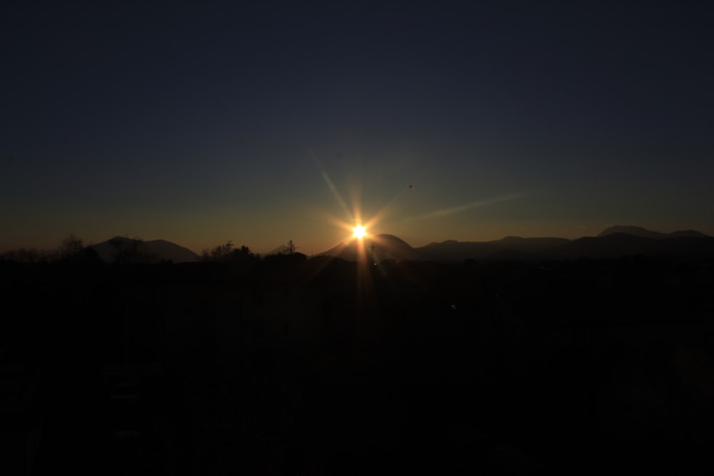 silhouette photography of mountain