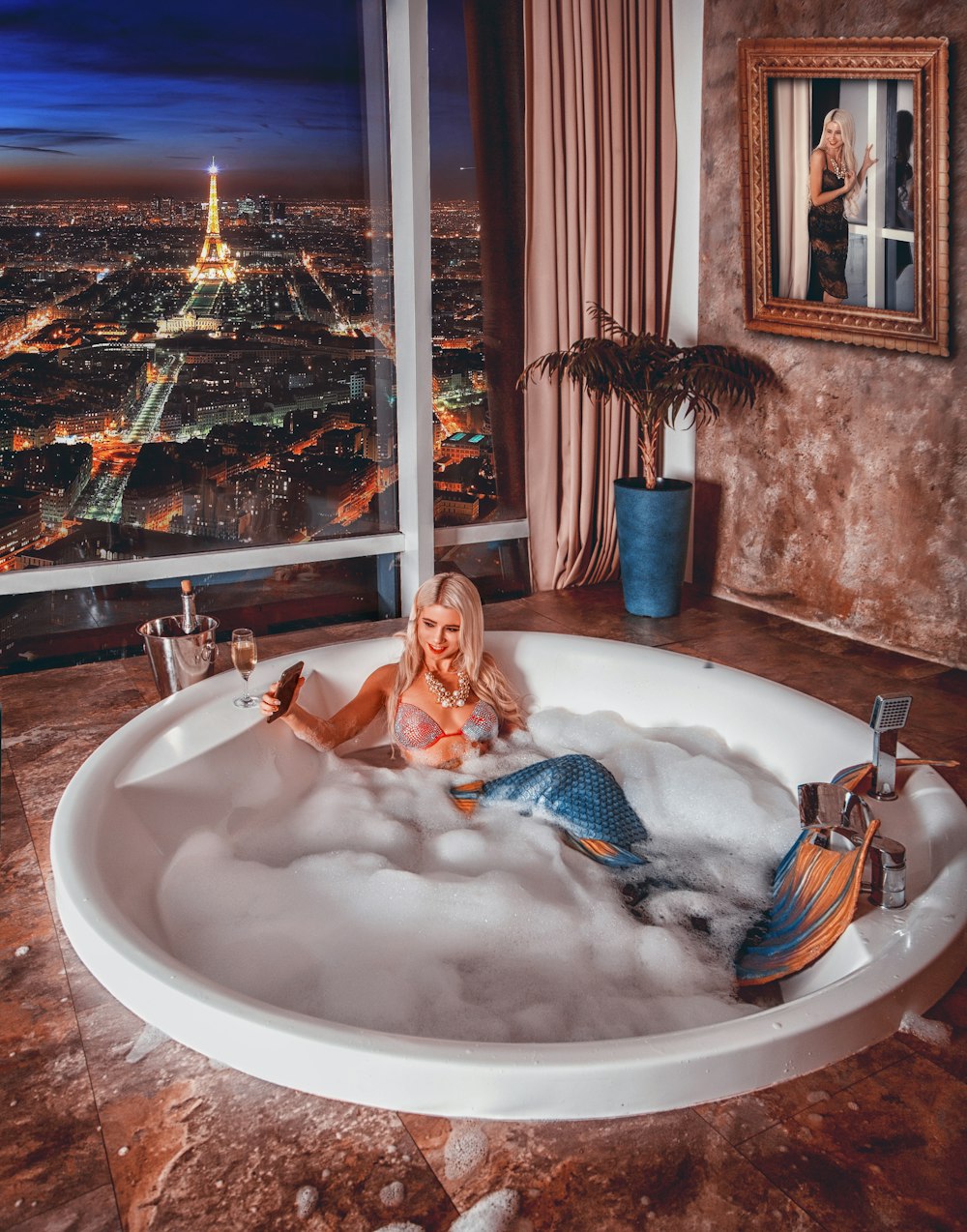 woman in bath tub