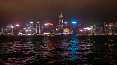 Night city skyline glowing, perfect backdrop for all-night bookings.