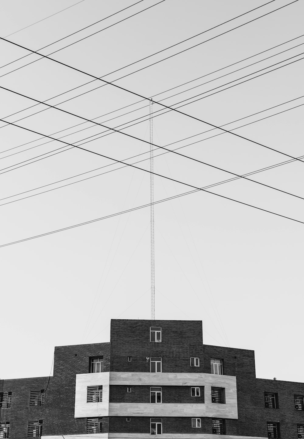 greyscale photo of buildin