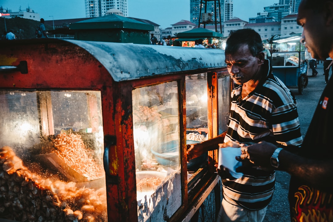 man selling popcorn