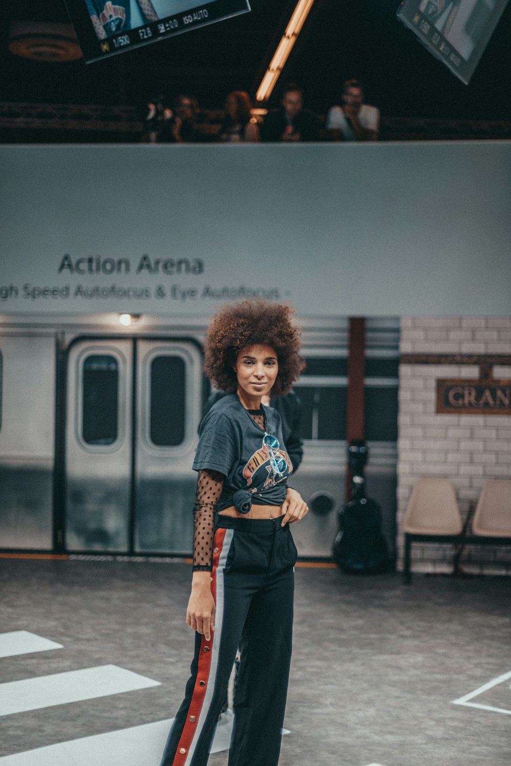 woman inside train station