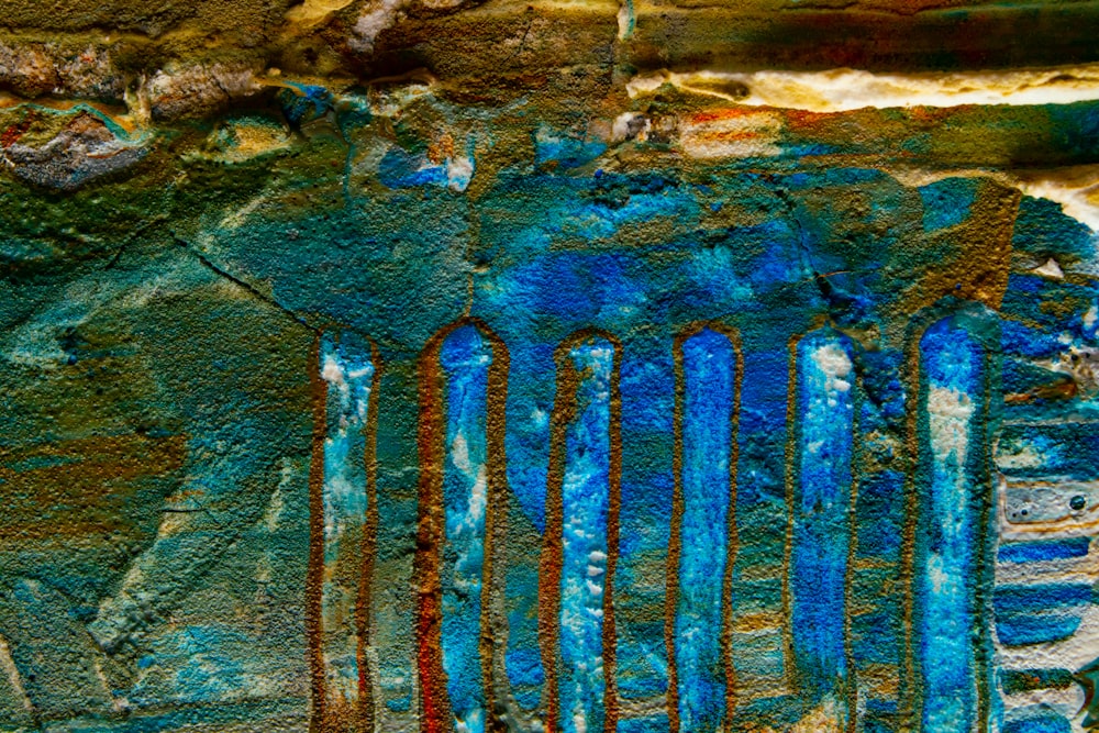 blue and brown abstract painting