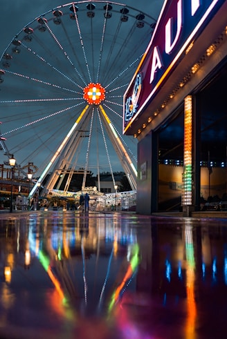 low angle photography of ferris wheel