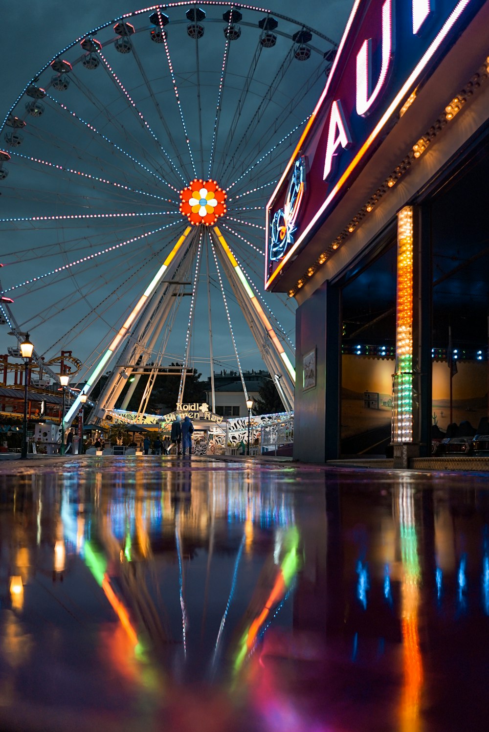 low angle photography of ferris wheel