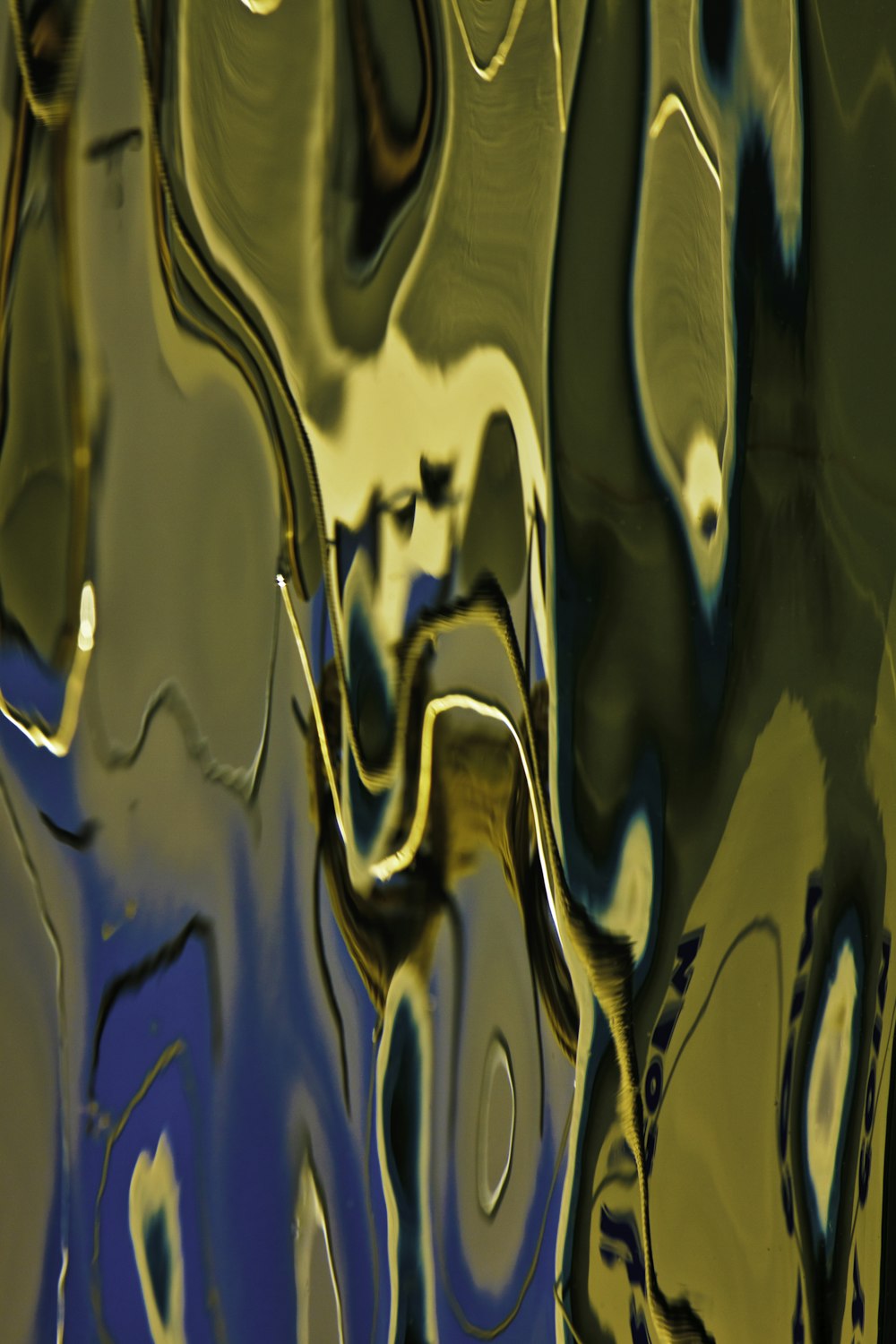 a close up view of a blue and yellow background