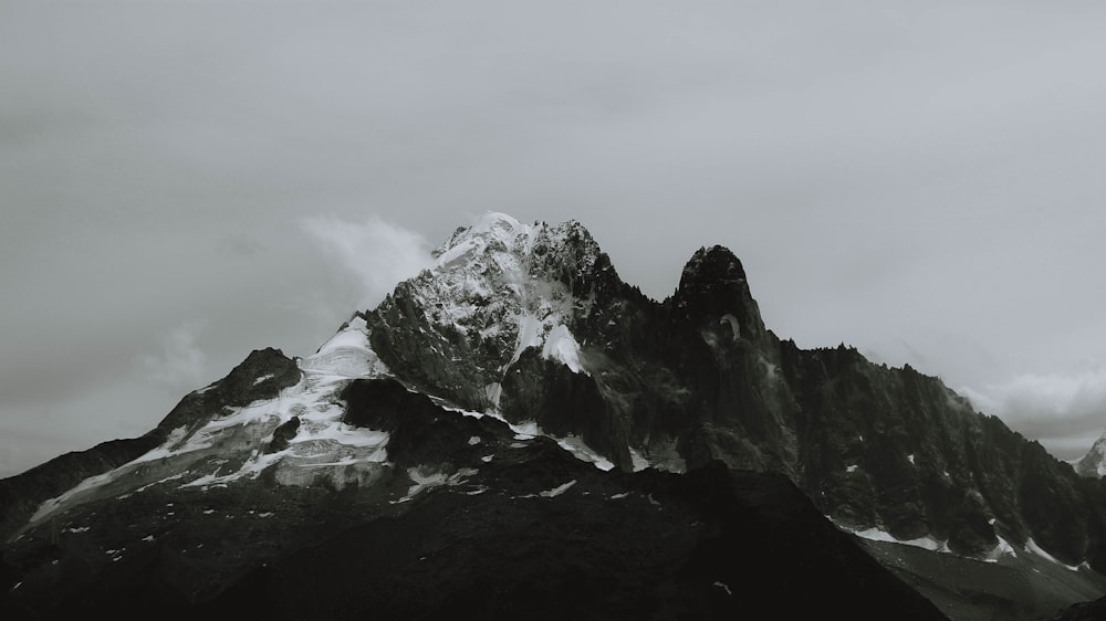 회색조 산의 사진