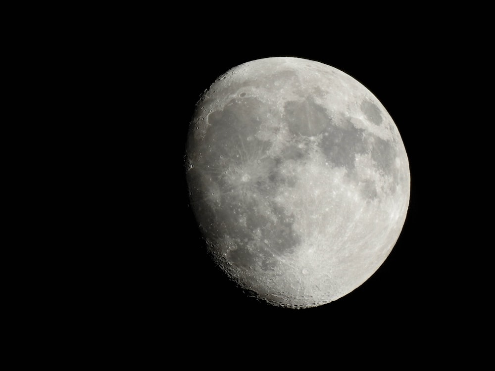 grayscale photography of quarter moon