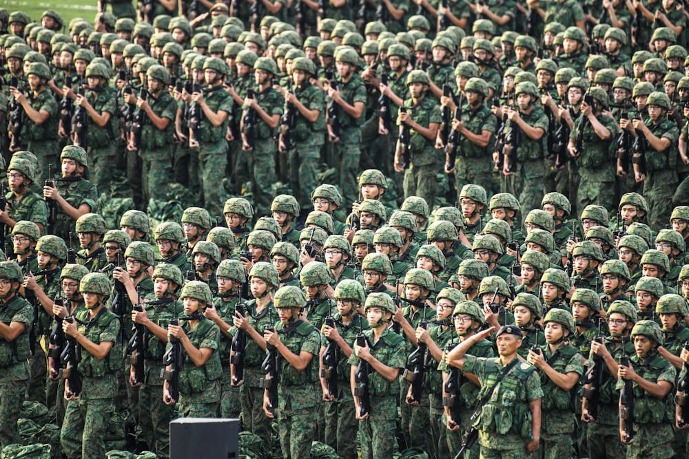 group of soldier during daytime