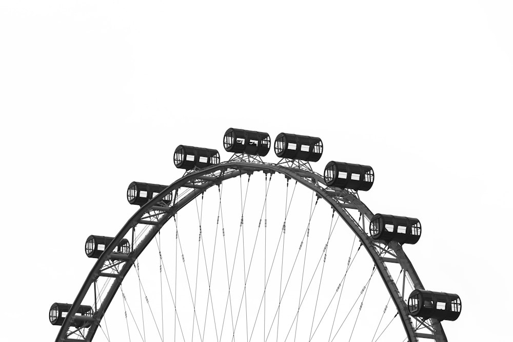 grayscale photography of ferris wheel