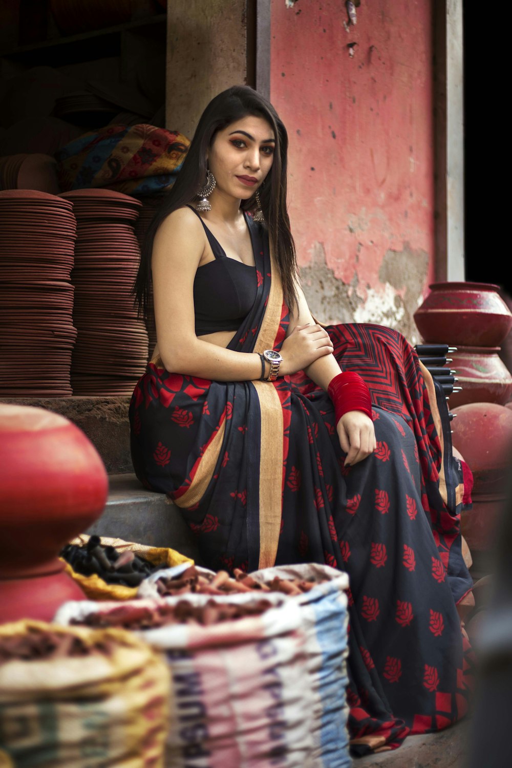 woman sitting outdoor