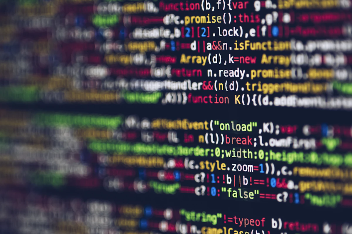 Lines of code on a screen