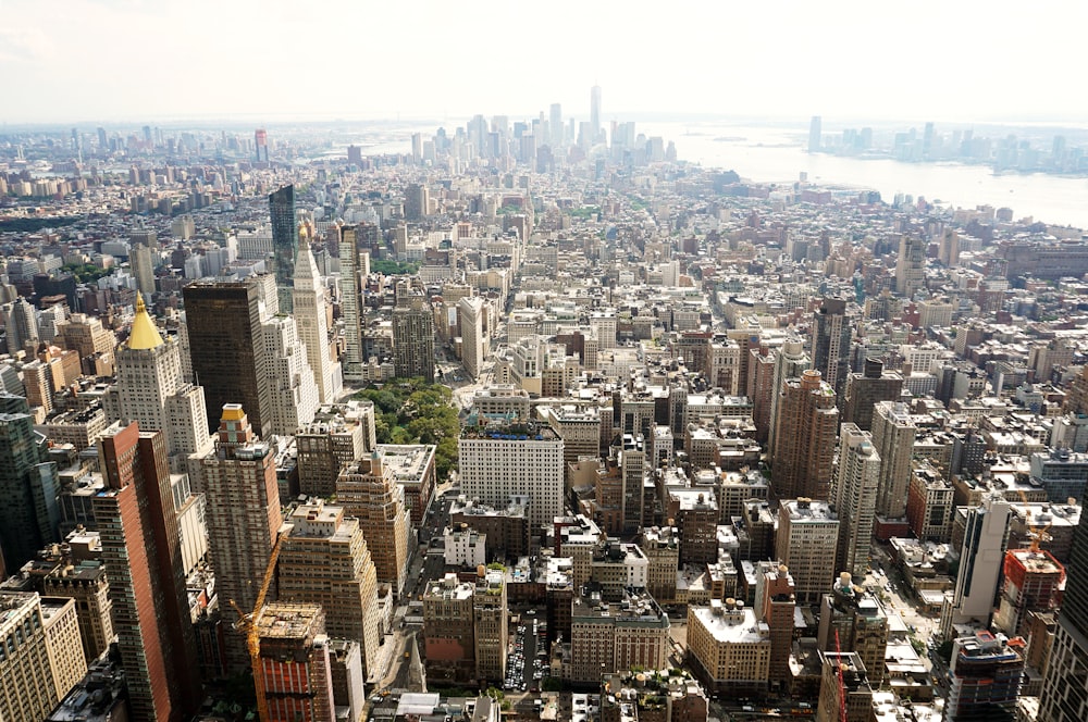 aerial photography of high-rise buildings