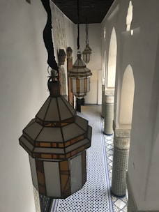 A beautifully decorated hallway showcasing traditional patterns and colors.