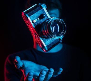 person holding camera