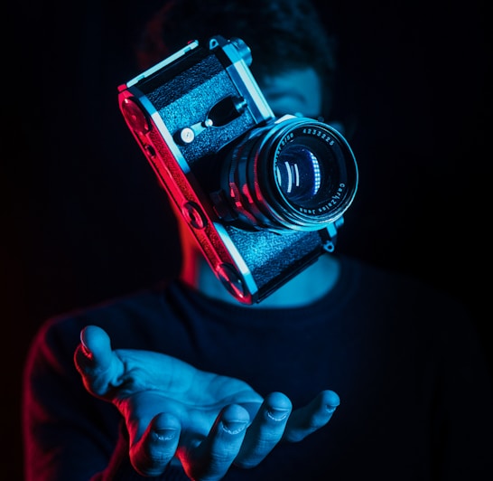 person holding camera