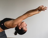 woman stretching arms