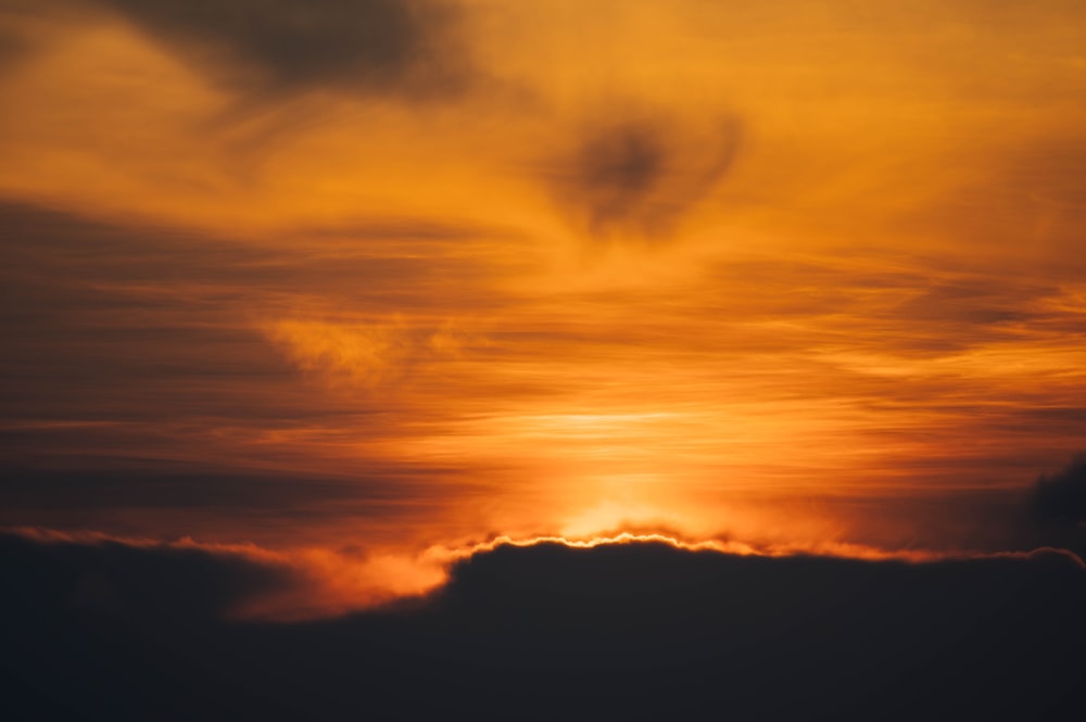 gray clouds during golden hour