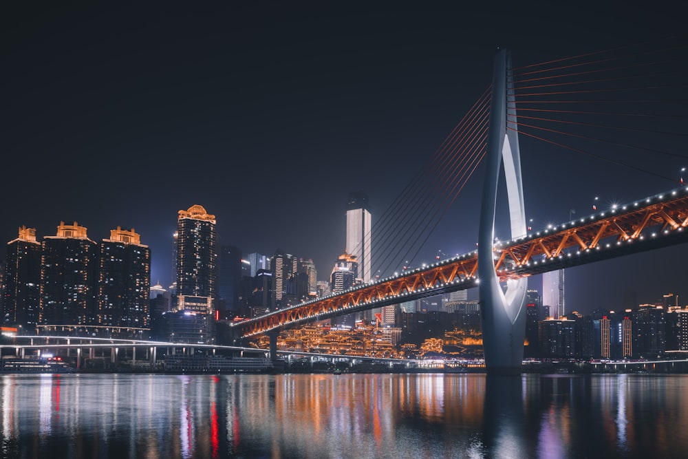 brown suspension bridge