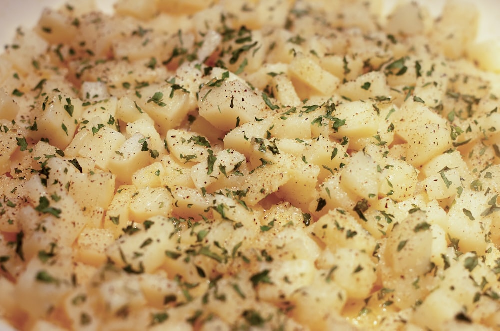 a close up of a plate of food with potatoes